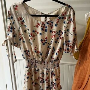 Saltwater LUXE Floral Midi Dress in Cream